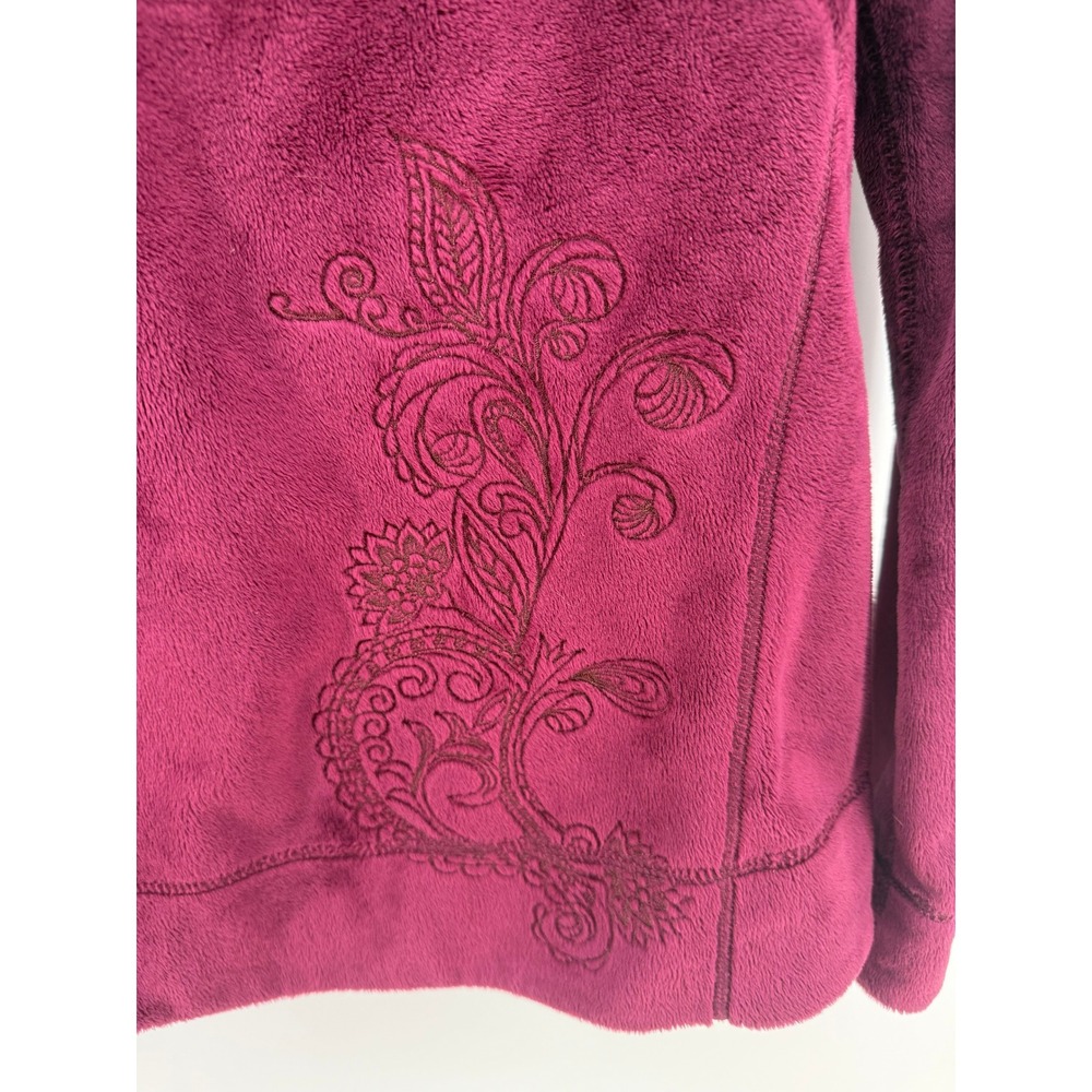 Marmot Fluffy Fleece Jacket Full Zip Maroon Purple Women's Size XS - Picture 5 of 11
